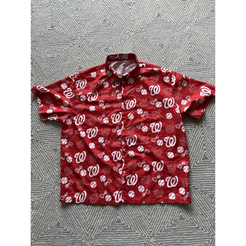 Washington Nationals Hawaiian Promo Shirt - Red/White -‎ XL